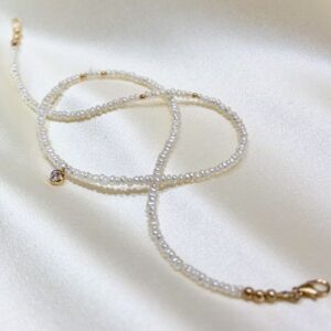 Taylor Bezel Pearl Necklace